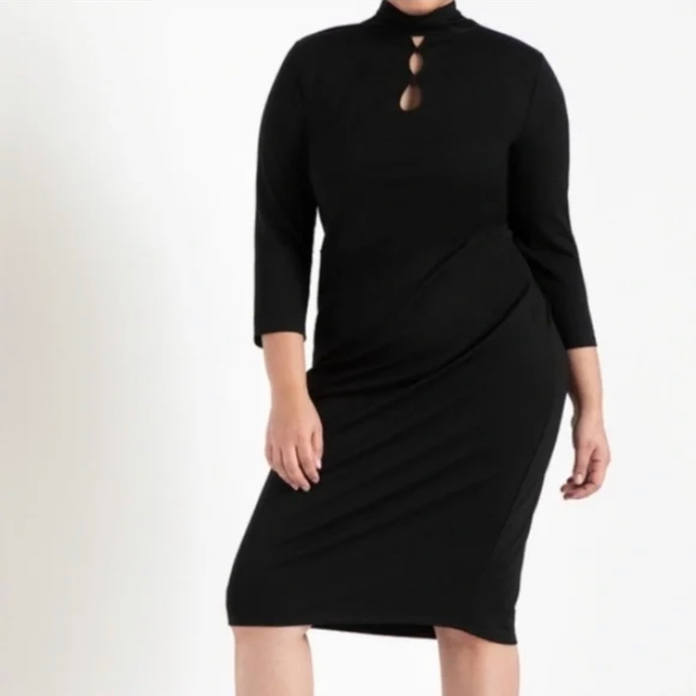 BNWT ELOQUII KEYHOLE DRESS W/SCARF - Picture 11 of 13